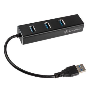 Silverstone SST-EP04 3-Port USB 3.0 Hub with Gigabit Ethernet - Black