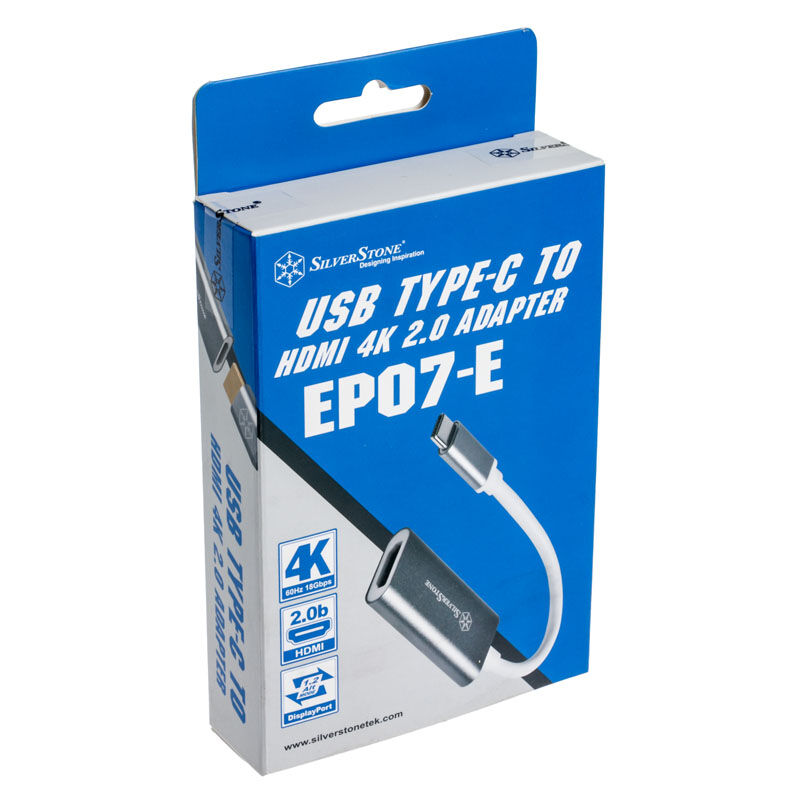 Silverstone SST-EP07C-E - USB 3.1 Type C to HDMI V2.0b adapter - gray : image 3