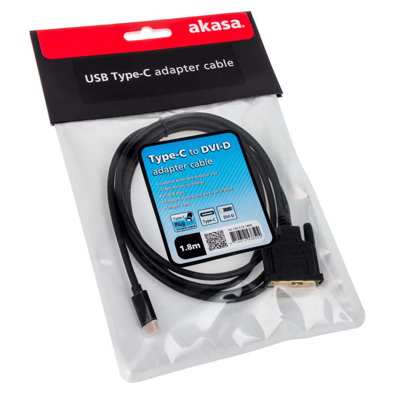 Akasa Type C adapter cable to DVI - black : image 3
