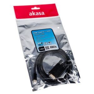 Akasa Type C adapter cable to VGA - black
