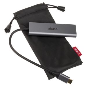 Akasa USB Type C - 4 x Type A - silver