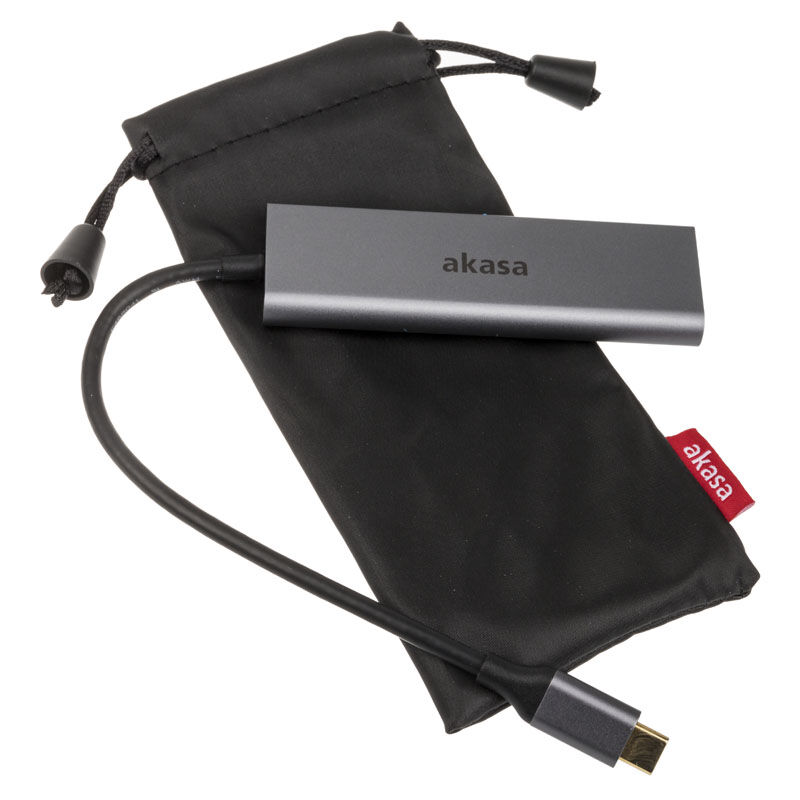 Akasa USB Type C - 4 x Type A - silver