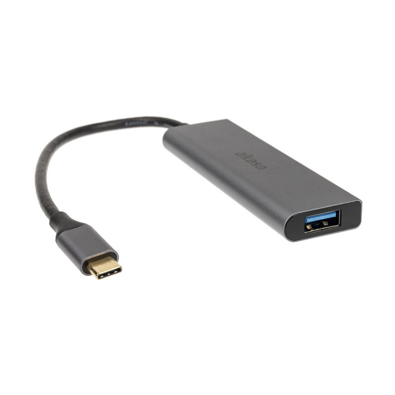 Akasa USB Type C - 4 x Type A - silver