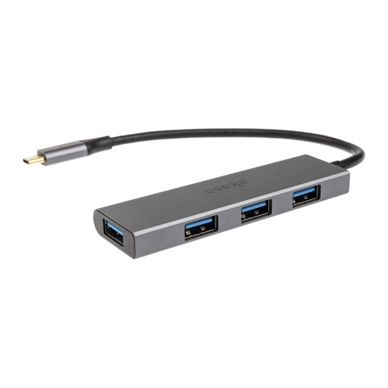 Akasa USB Type C - 4 x Type A - silver