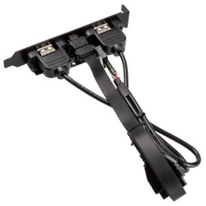 Akasa Internal USB 3.0 / 2.0 to external USB-C and 2x USB 2.0 Type-A adapter cables - 40cm, black