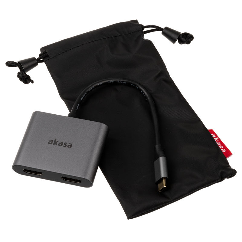 Akasa USB-C to Dual HDMI MST Adapter - 4K @ 60Hz, 4K @ 30Hz dual : image 3