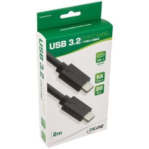 InLine USB 3.2 Gen.2 cable, USB Type-C male / male, 2m - black
