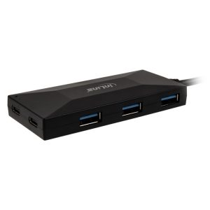 InLine USB 3.2 Gen 1 Hub, USB Type-C, 3 Port Type-A, 2 Port Type-C, 3A Power Supply - Black