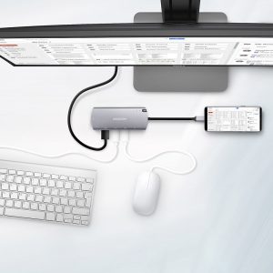 AXAGON HMC-6M2 multiport hub, USB 3.0, M.2-SATA, HDMI, Gbit-LAN, 2x USB-A, 1x USB-C