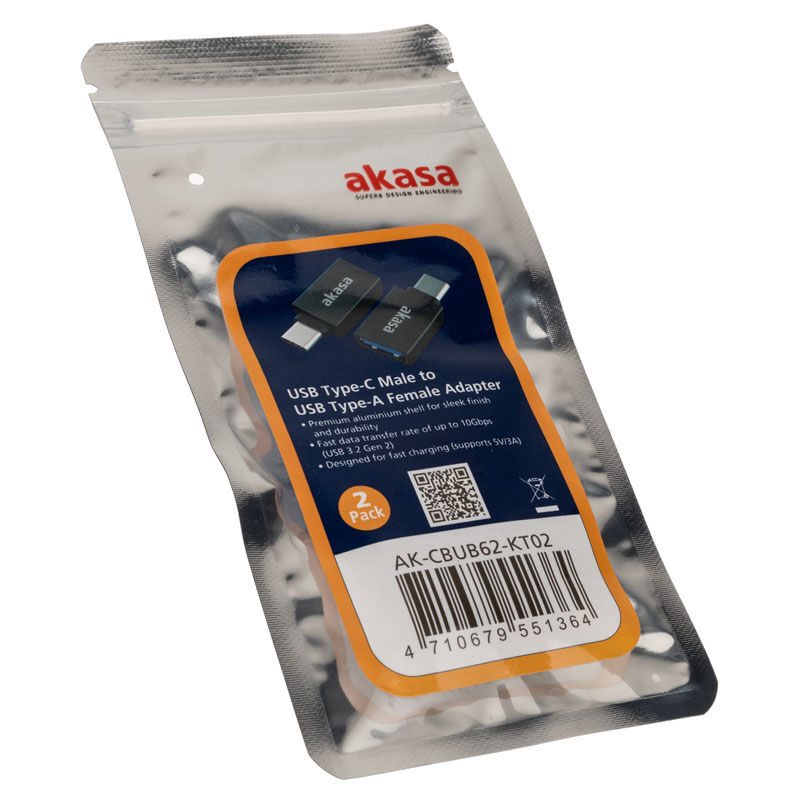 akasa Type A to Type C USB adapter - 2 pieces