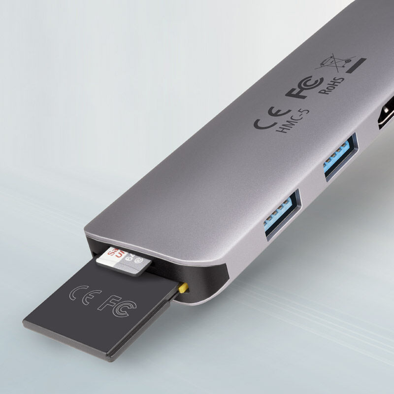 AXAGON HMC-5 USB-C Hub, 2x USB-A, HDMI, 2x USB-C 3.2 Gen 1, 1x SD, 1x microSD, silver : image 2