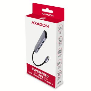 AXAGON HMC-5 USB-C Hub, 2x USB-A, HDMI, 2x USB-C 3.2 Gen 1, 1x SD, 1x microSD, silver : image 4