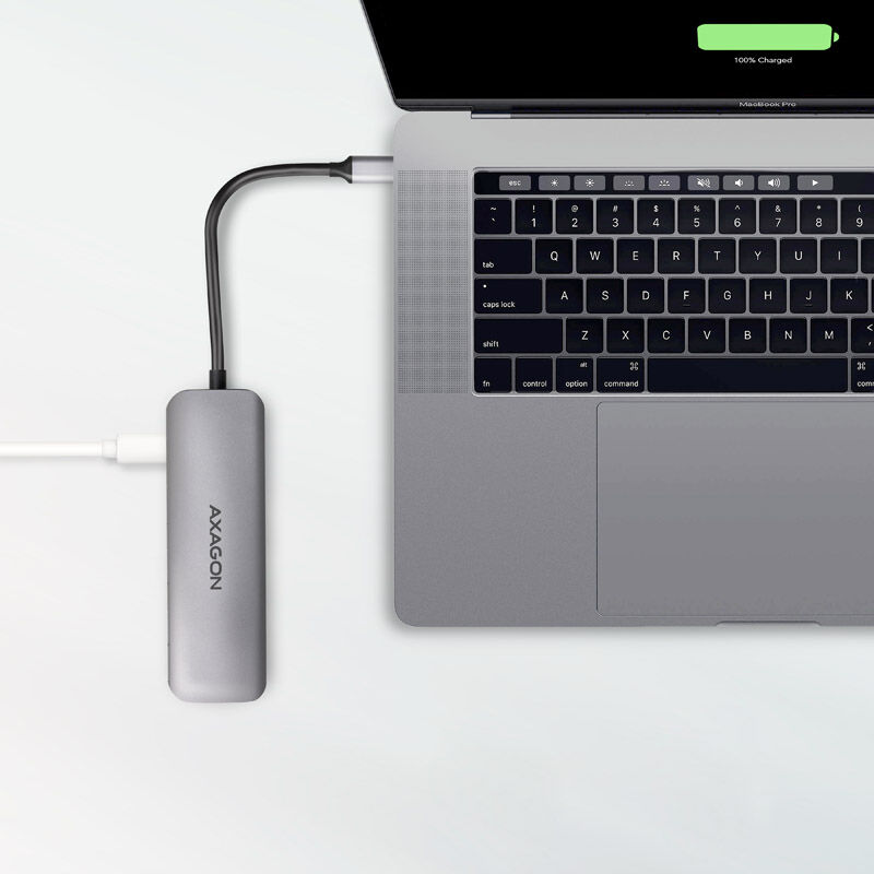 AXAGON HMC-5 USB-C Hub, 2x USB-A, HDMI, 2x USB-C 3.2 Gen 1, 1x SD, 1x microSD, silver : image 3