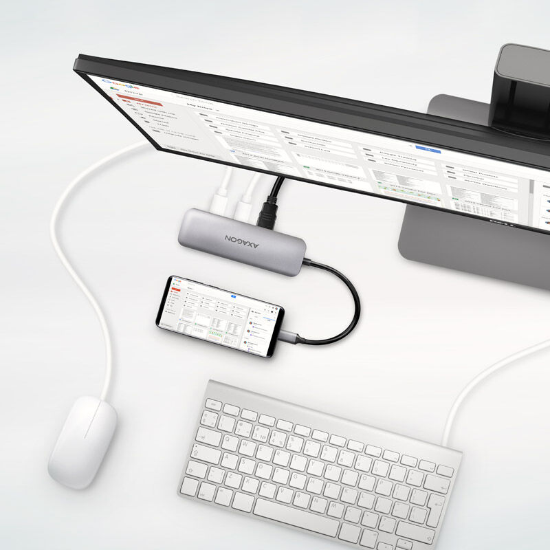 AXAGON HMC-5 USB-C Hub, 2x USB-A, HDMI, 2x USB-C 3.2 Gen 1, 1x SD, 1x microSD, silver : image 5