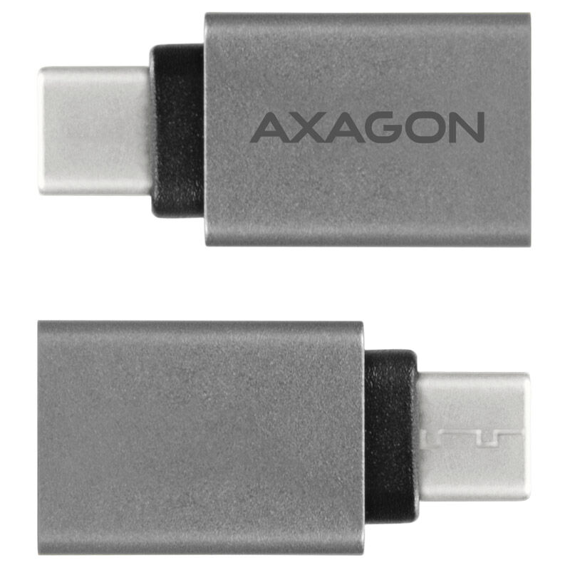AXAGON USB-C 3.1 M to USB-A F adapter, aluminum - black