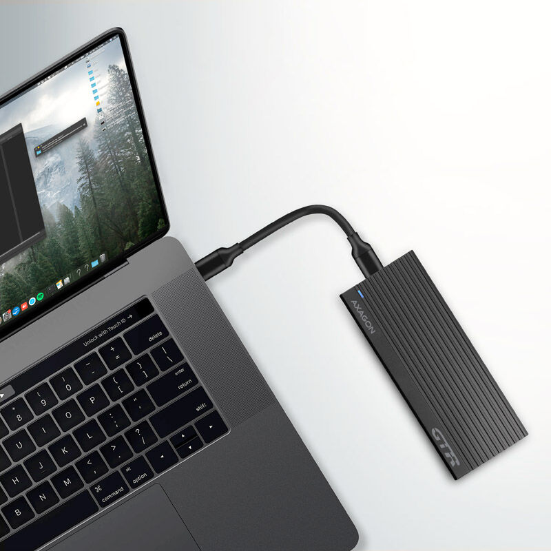 AXAGON EEM2-GTR external enclosure for M.2 SSDs USB-C 3.2 Gen 2, black
