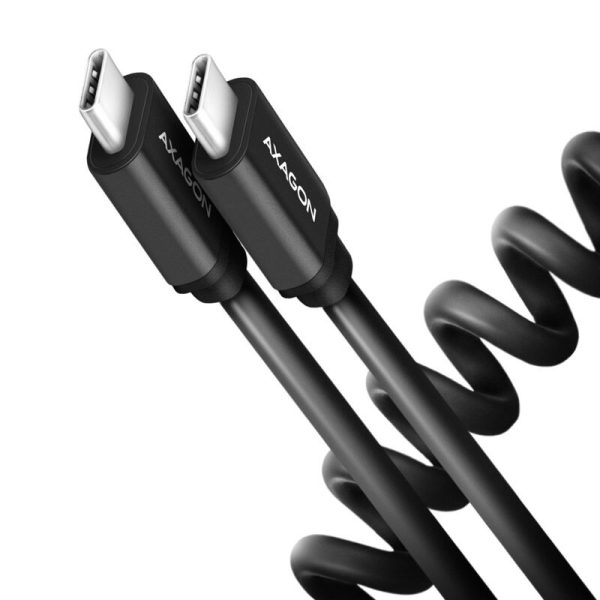 AXAGON BUCM-CM10TB Twister Cable, USB-C to USB-C 2.0, black – 0.6m