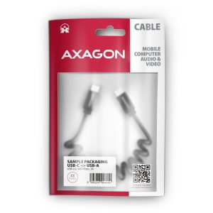 AXAGON BUCM-CM10TB Twister Cable, USB-C to USB-C 2.0, black - 0.6m