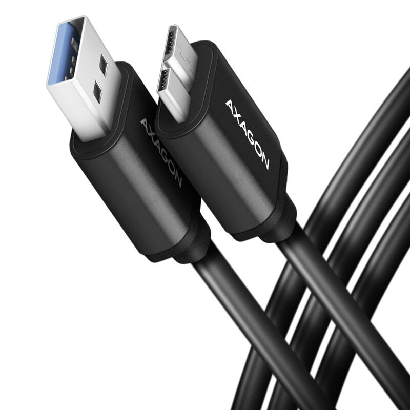 AXAGON BUMM3-AM10AB Cable Micro-B USB to USB-A 3.2 Gen 1, black - 1m : image 1