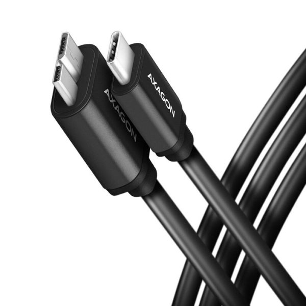 AXAGON BUMM3-CM10AB Cable Micro-B USB to USB-C 3.2 Gen 1, black – 1m