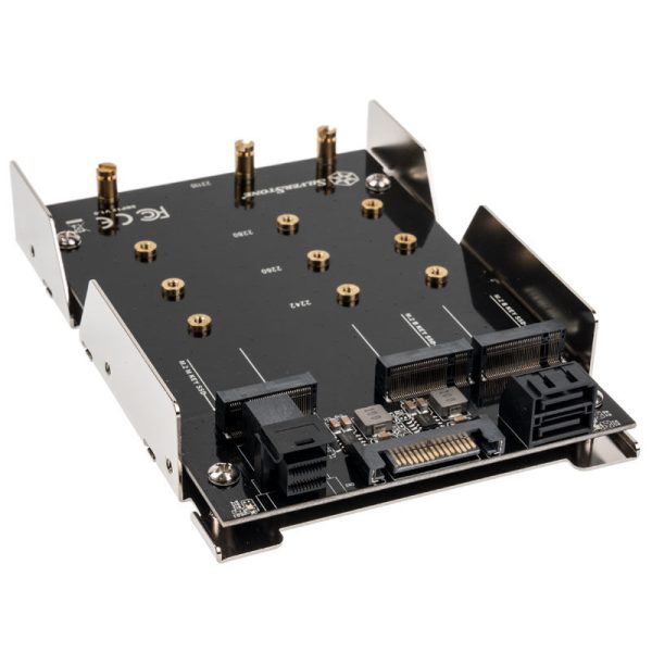 Silverstone SST-SDP12 – 3.5 inch for 2x M.2 SATA and 1x M.2 NVMe SSD Mounting Adapter Bracket