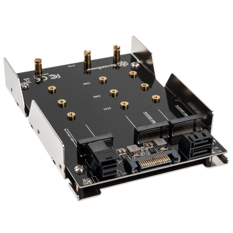 Silverstone SST-SDP12 - 3.5 inch for 2x M.2 SATA and 1x M.2 NVMe SSD Mounting Adapter Bracket