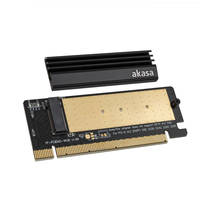 Akasa M.2 PCIe adapter with cooler - black : image 1