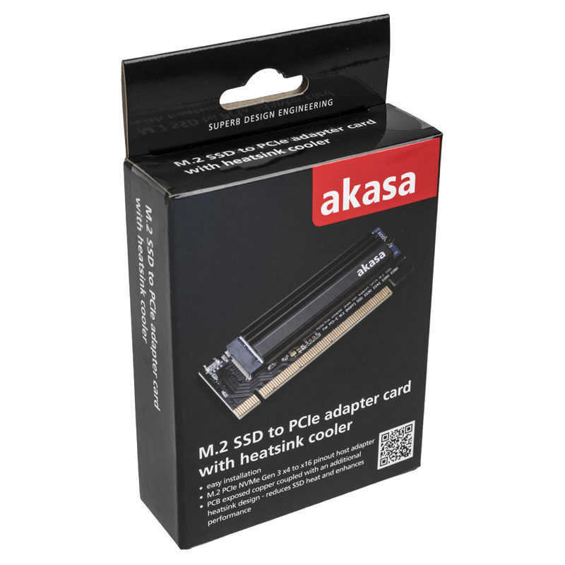 Akasa M.2 PCIe adapter with cooler - black : image 6