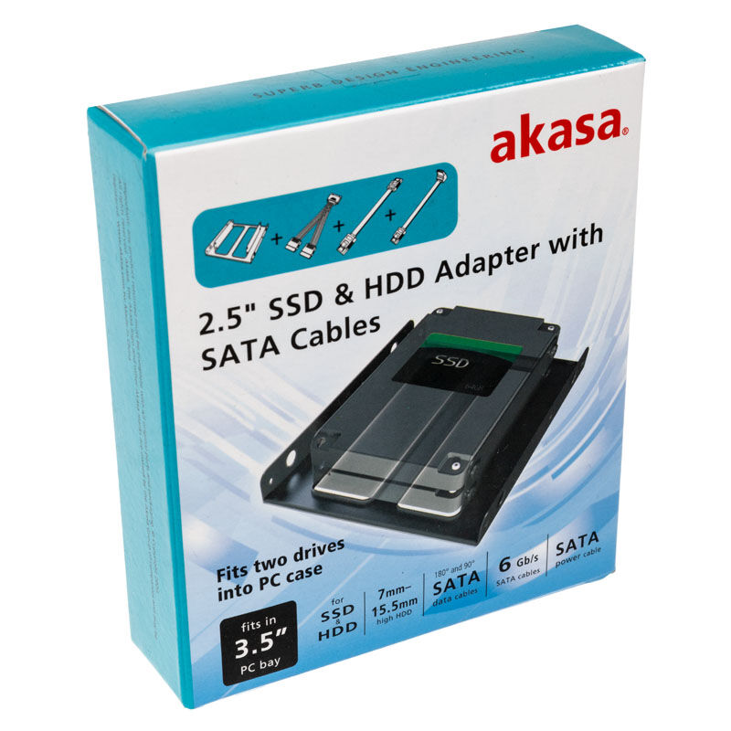 Akasa 2.5 inch SSD and HDD adapter with SATA cable : image 3