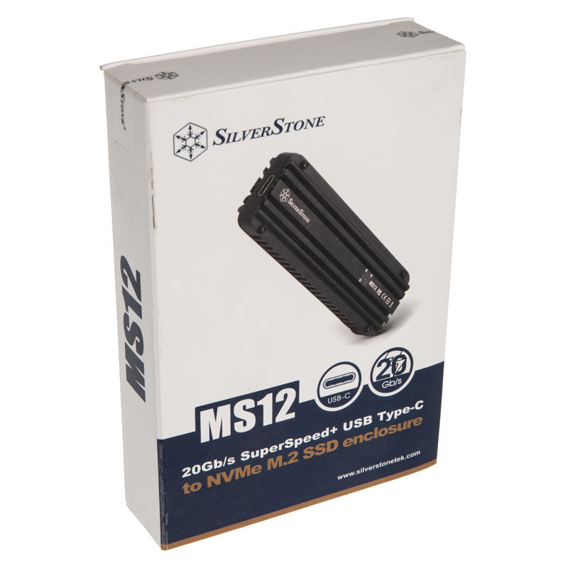 Silverstone MS12 M.2 SSD enclosure, USB 3.2 - black
