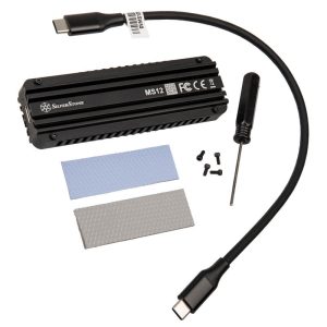 Silverstone MS12 M.2 SSD enclosure, USB 3.2 - black