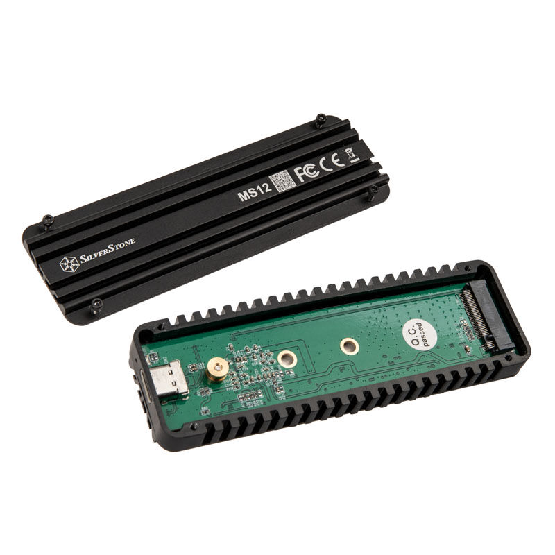 Silverstone MS12 M.2 SSD enclosure, USB 3.2 - black