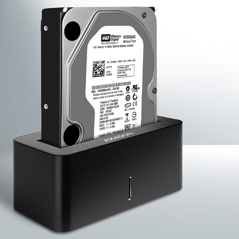 AXAGON ADSA-SN docking station, USB 3.0, 1x 2.5 / 3.5 SSD / HDD, SATA 6 - black