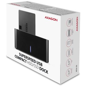 AXAGON ADSA-SN docking station, USB 3.0, 1x 2.5 / 3.5 SSD / HDD, SATA 6 - black