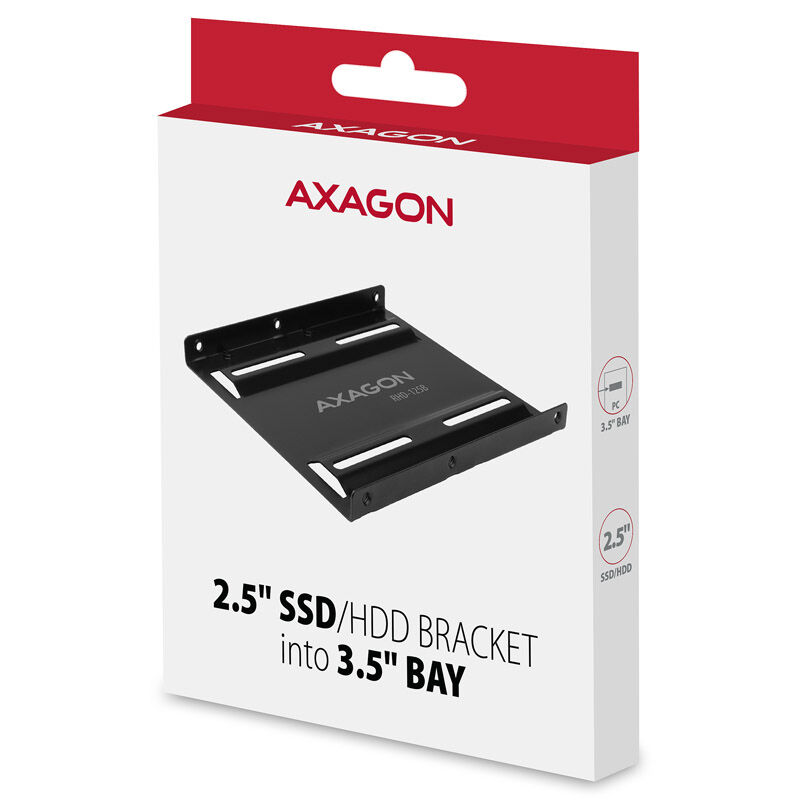 AXAGON RHD-125B holding frame for 1x 2.5 in the 3.5 slot - black : image 4