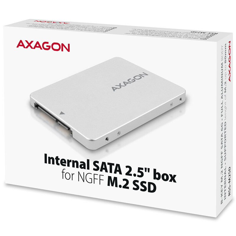 AXAGON RSS-M2SD housing for M.2 SATA SSDs up to 2280 - aluminum, silver : image 8