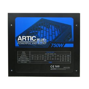 Artic 750W Black ATX Gaming PC 2x6+2Pin PCIe PSU Power Supply 120mm Blue