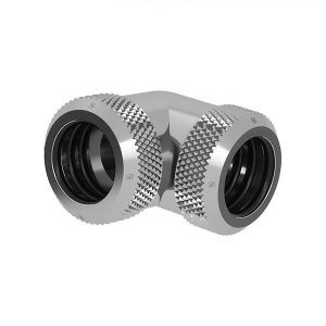 Barrow 14mm OD - Twin Seal Hard Tube 90 Degree Compression Fitting - Shiny Silver