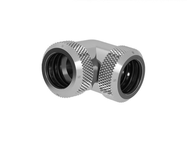 Barrow 14mm OD – Twin Seal Hard Tube 90 Degree Compression Fitting – Shiny Silver
