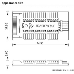 Barrow 7 Way SATA Power, 3Pin - 5v or 4Pin 12v Full Function Fan or RGB Hub