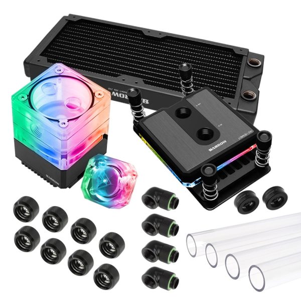 Barrow Composite Micro Jet Series, 240mm RGB Hard Tube Watercooling Kit – AMD