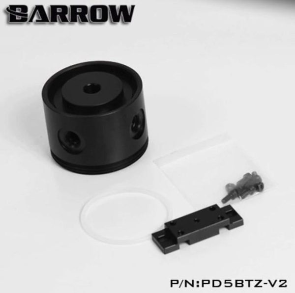 Barrow D5 Round Pump Top and Mount with Reservoir Thread – Black