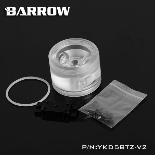 Barrow D5 Round Pump Top and Mount with Reservoir Thread – Clear