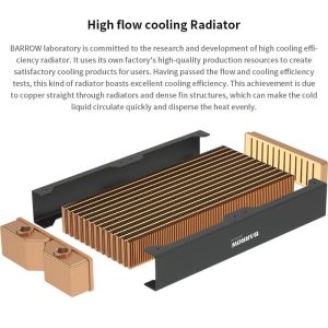 Barrow Dabel-B Series 240mm (2x120) Slim Line Copper Radiator - Black