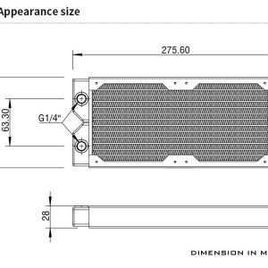 Barrow Dabel-B Series 240mm (2x120) Slim Line Copper Radiator - Black