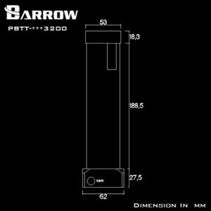 Barrow DDC Obsidian Smoked Acrylic Reservoir - 215mm
