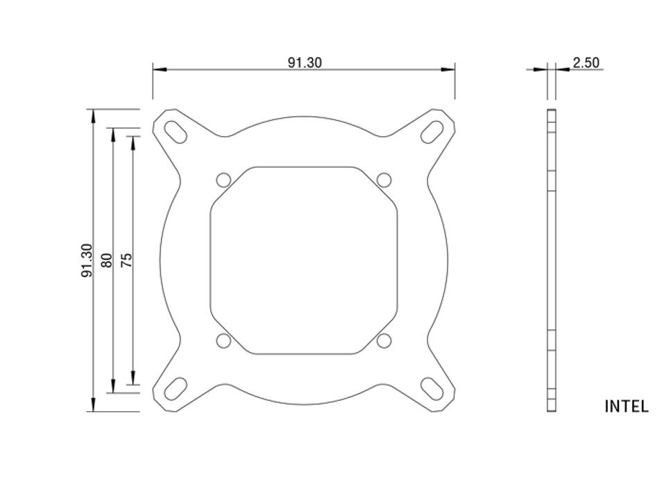 Barrow ENERGY Series (Round) INTEL LGA1700 Support Bracket set - Black