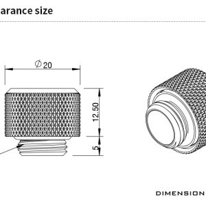Barrow G1/4 - 12mm OD Twin Seal Hard Tube Compression Fitting - White : image 2