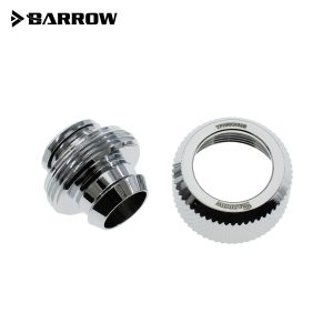 Barrow G1/4 - 13/10mm Flexible Tube Compression Fitting - Shiny Silver (6 Pack)