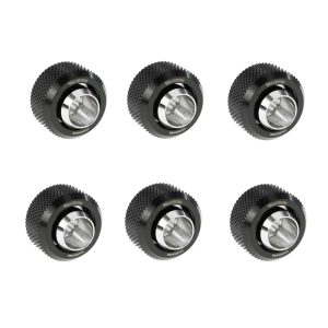 Barrow G1/4 - 13/10mm Flexible Tube Compression Fitting - Black (6 Pack)